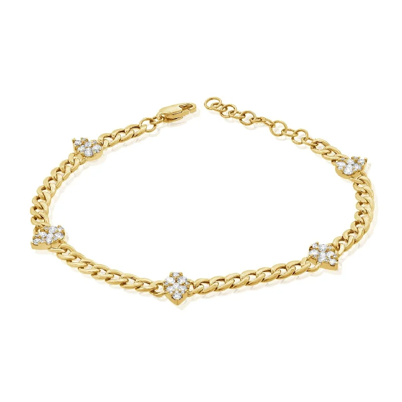 14K GOLD DIAMOND LARGE DANIELLE PEAR BRACELET