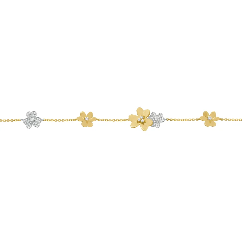 14K GOLD DIAMOND BLAKE FLOWER BRACELET