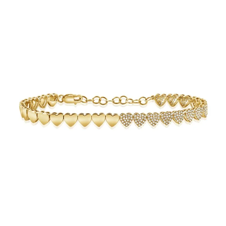 14K GOLD DIAMOND HAYLEY HEART BRACELET