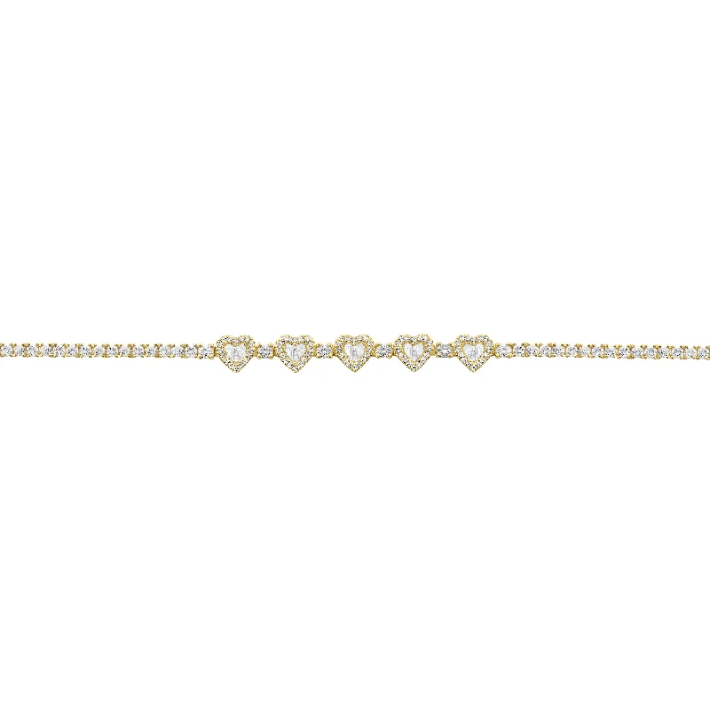 14K GOLD DIAMOND KORAL HEART BRACELET