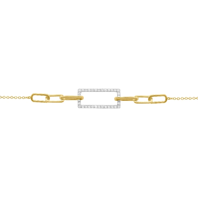 14K GOLD DIAMOND RECTANGLE CALLIE BRACELET