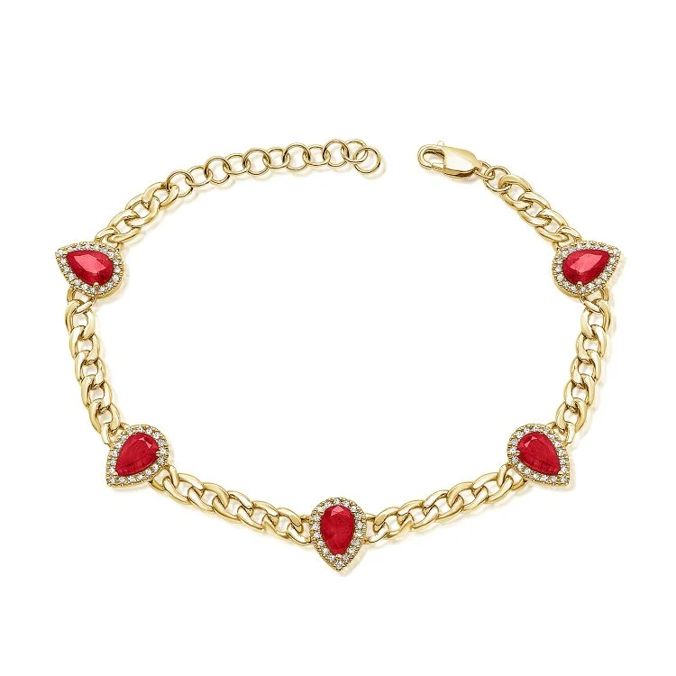 14K GOLD DIAMOND RUBY LENI BRACELET