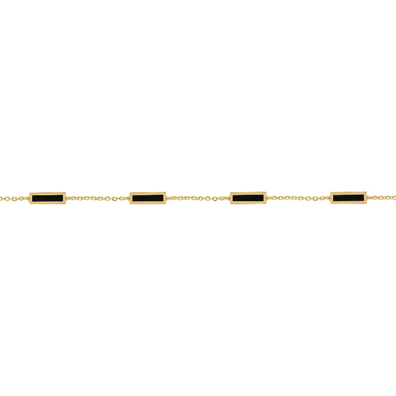 14K GOLD ONYX ANNA BRACELET