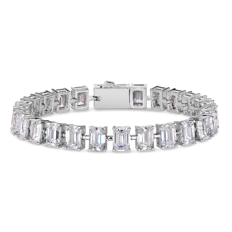 Emerald Cut 27 Carat Diamond Crystalline Bracelet