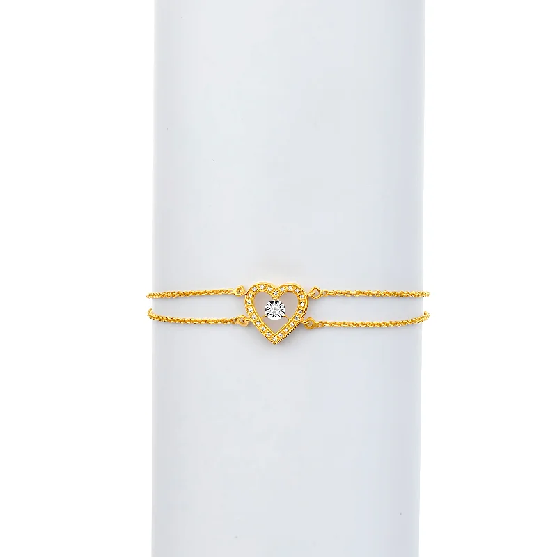 Eternal Heart Natural Diamond Bracelet in 18K Gold