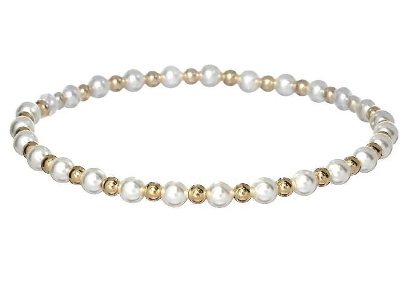 "MAY" 14k gold-filled & pearl beaded bracelet