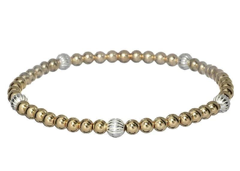 Anti-Tarnish Stretchy 6.5 inches gold filled MEGAN bracelet