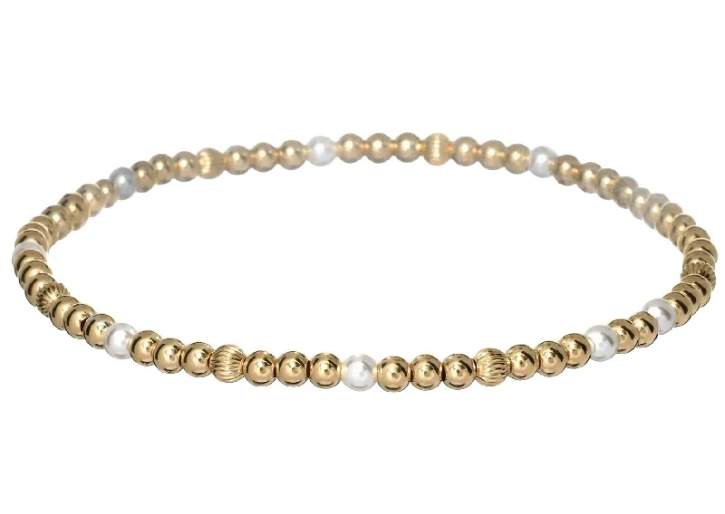 "NOA" 14k gold-filled & pearl beaded bracelet