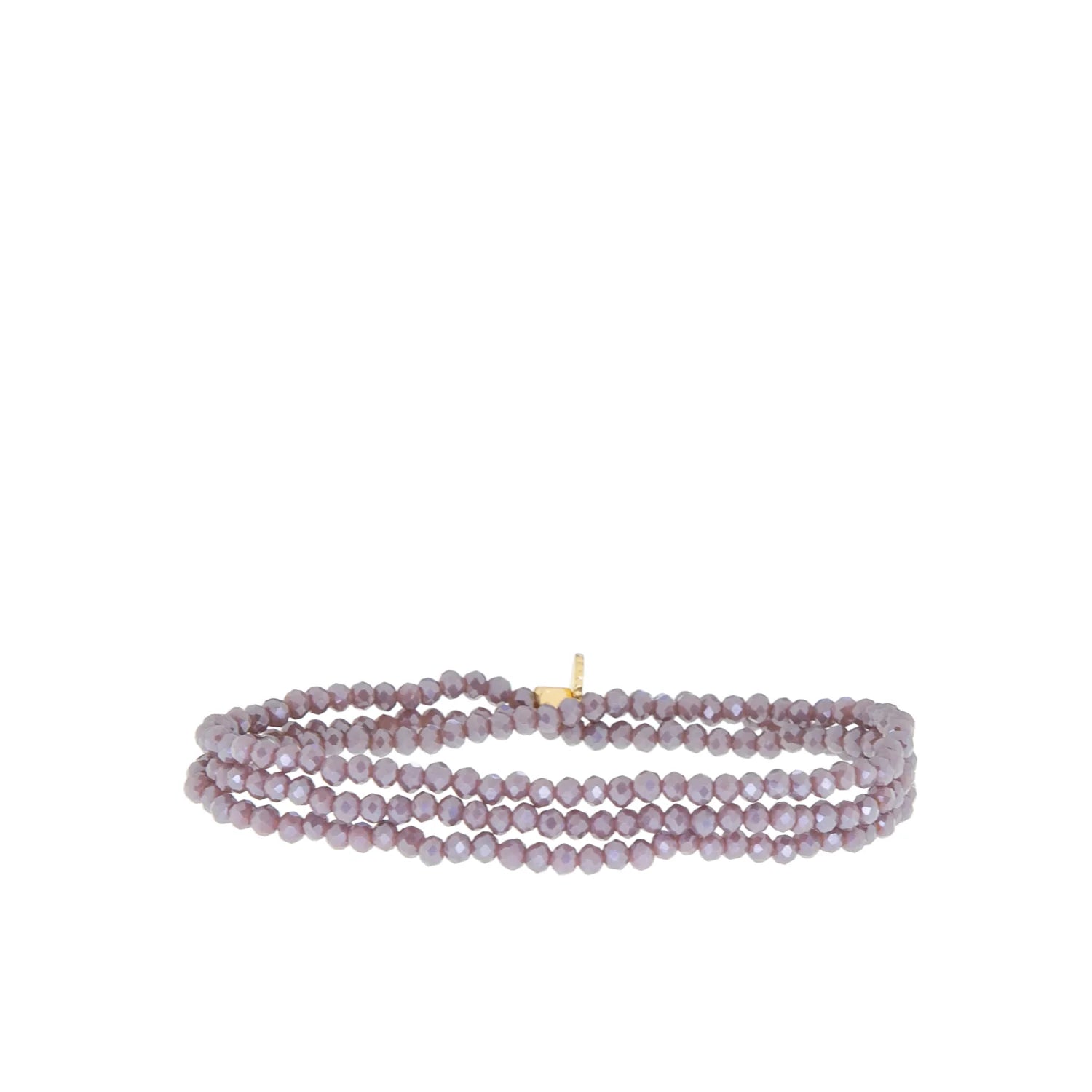 Crystal Beaded Stretch Bracelet - Purple