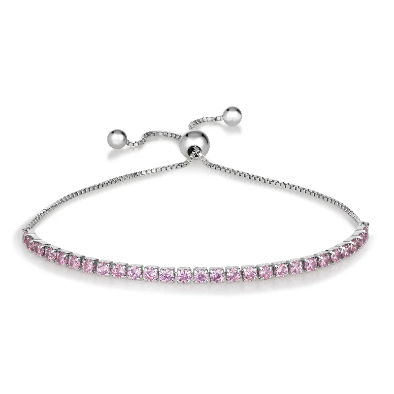 Signature Adjustable Bolo Bracelet in Pink Tourmaline