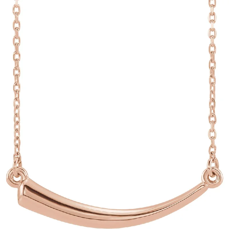 14k Yellow, White or Rose Gold 2D Italian Horn Necklace, 16-18 Inch