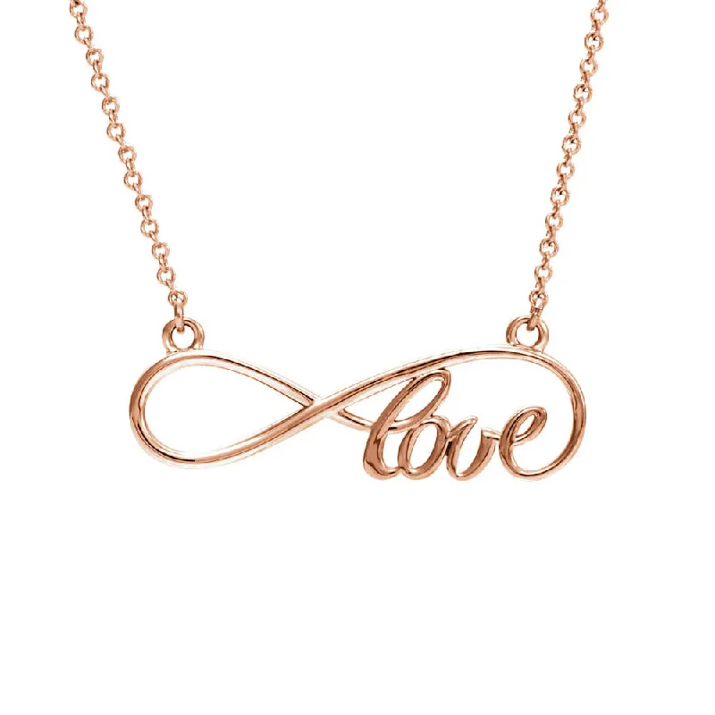 Love Infinity Necklace in 14k Rose Gold, 16 Inch