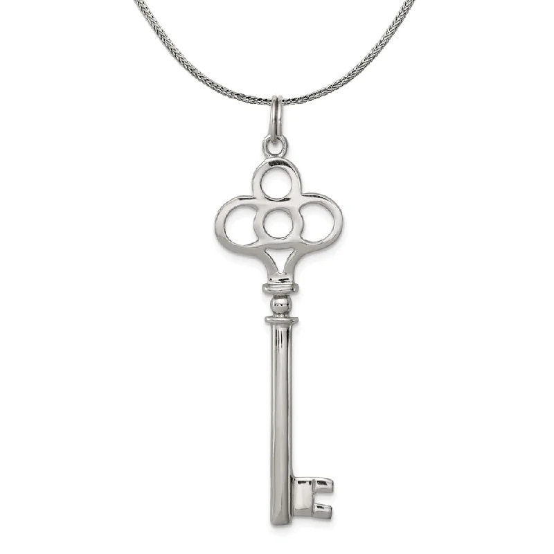 Sterling Silver Skeleton Key Pendant Necklace