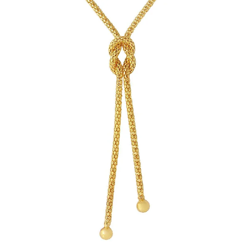 Silver 925 Gold Plated Dangling Knot Necklace - ARN00015GP