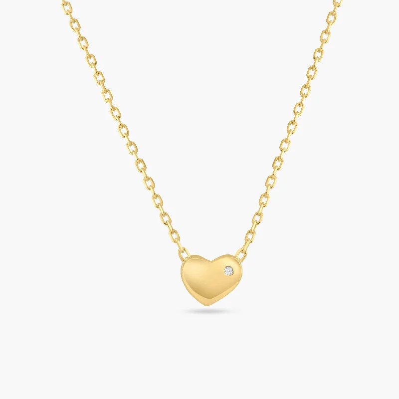 Gold Plated 925 Sterling Silver Small Heart with Stone Necklace - STP01542GP