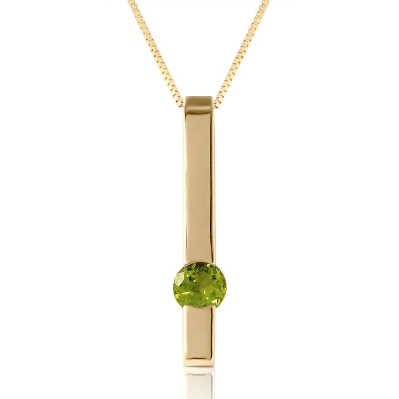 0.25 Carat 14K Solid Yellow Gold Love Comes Naturally Peridot Necklace