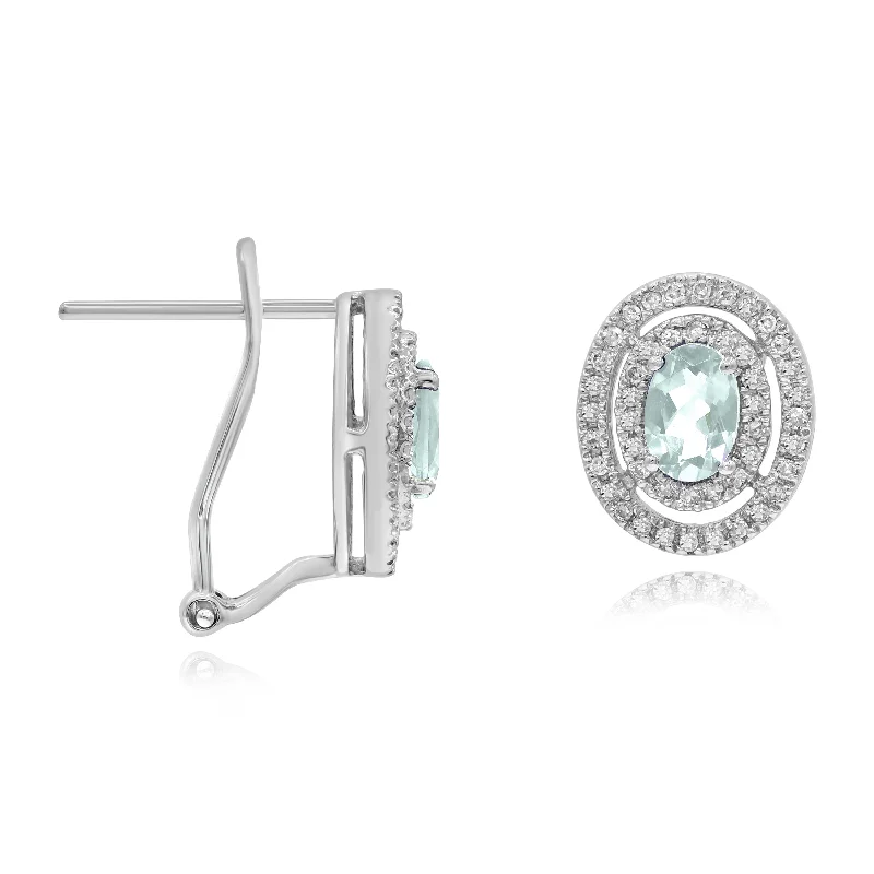 0.30ct Diamond and 1.01ct Green Amethyst Stud Earrings set in 14KT White Gold / ESC6871G1