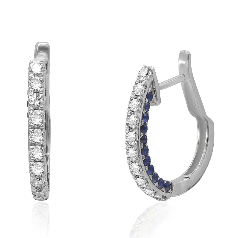 0.48ct Diamond and 0.58ct Sapphire Earrings set in 14KT White Gold /JBE61509B2