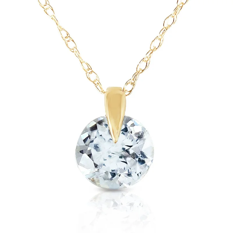 0.65 Carat 14K Solid Yellow Gold Unforgettable Aquamarine Necklace