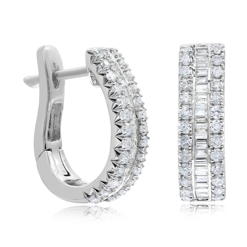 0.92ct Diamond  Hoop Earrings set in 14KT White Gold / HP401672