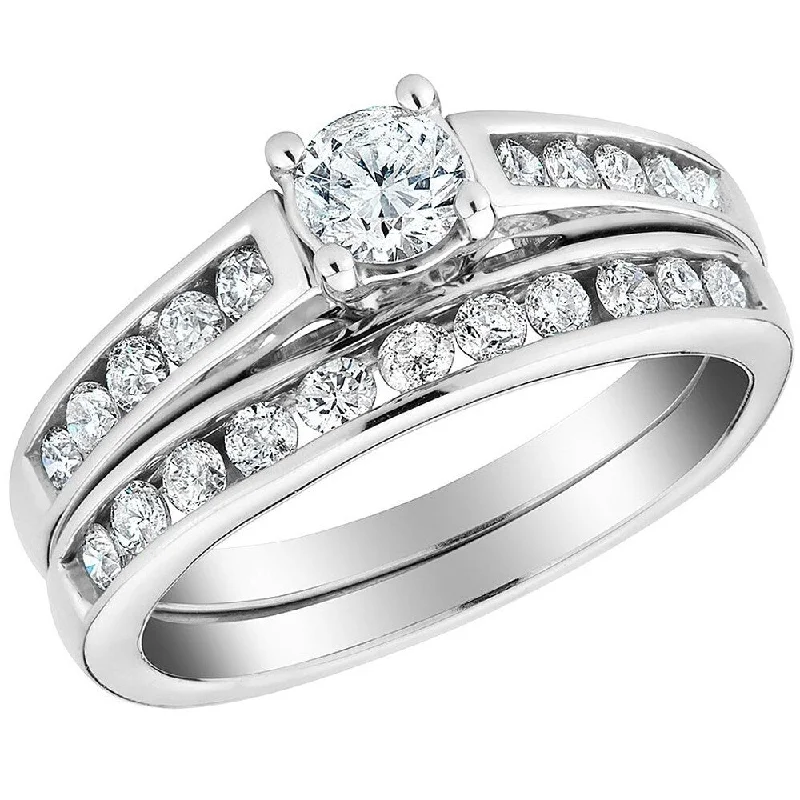 1/2 Ct Diamond Engagement Wedding Ring Set White Gold