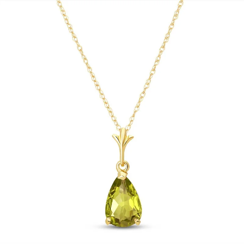 1.5 Carat 14K Solid Yellow Gold Life's Parallels Peridot Necklace