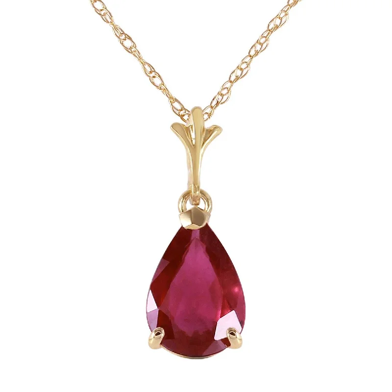 1.75 Carat 14K Solid Yellow Gold House Of Flesh Ruby Necklace