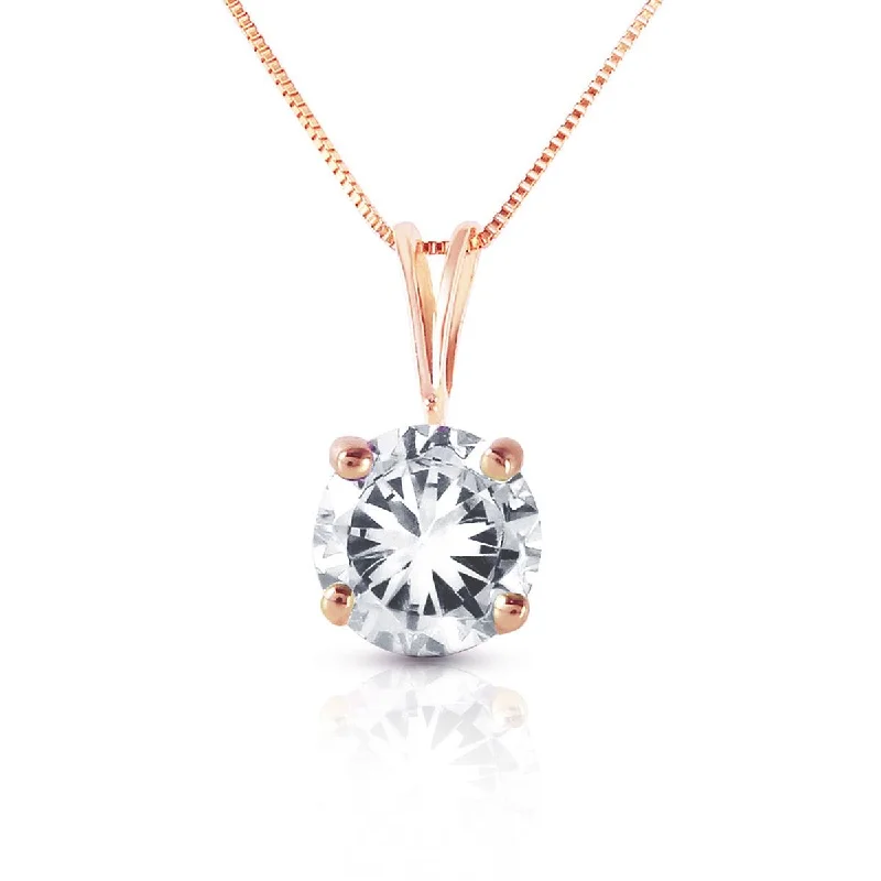 14K Solid Rose Gold Natural 0.5 Carat Diamond Necklace Jewelry