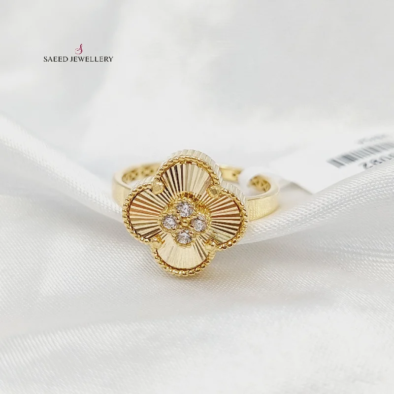 Zircon Studded Clover Ring