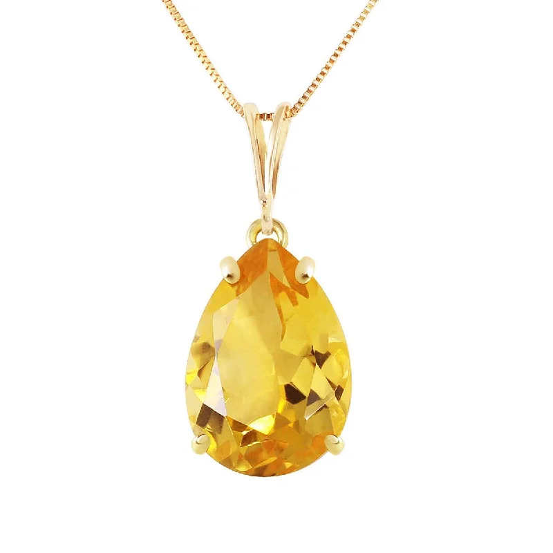 5 Carat 14K Solid Yellow Gold Only You Citrine Necklace