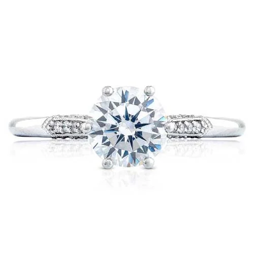 Tacori .11TW Simply Tacori 6-Prong Solitaire Engagement Ring Semi-Mounting in 18K White Gold