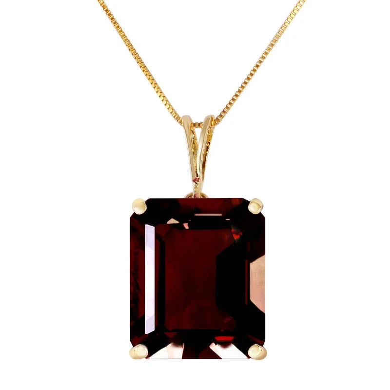 7 Carat 14K Solid Yellow Gold Necklace Octagon Garnet