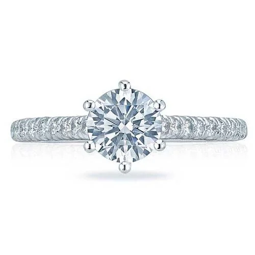 Tacori Petite Crescent Round Solitaire Engagement Ring Semi-Mounting in 18K White Gold