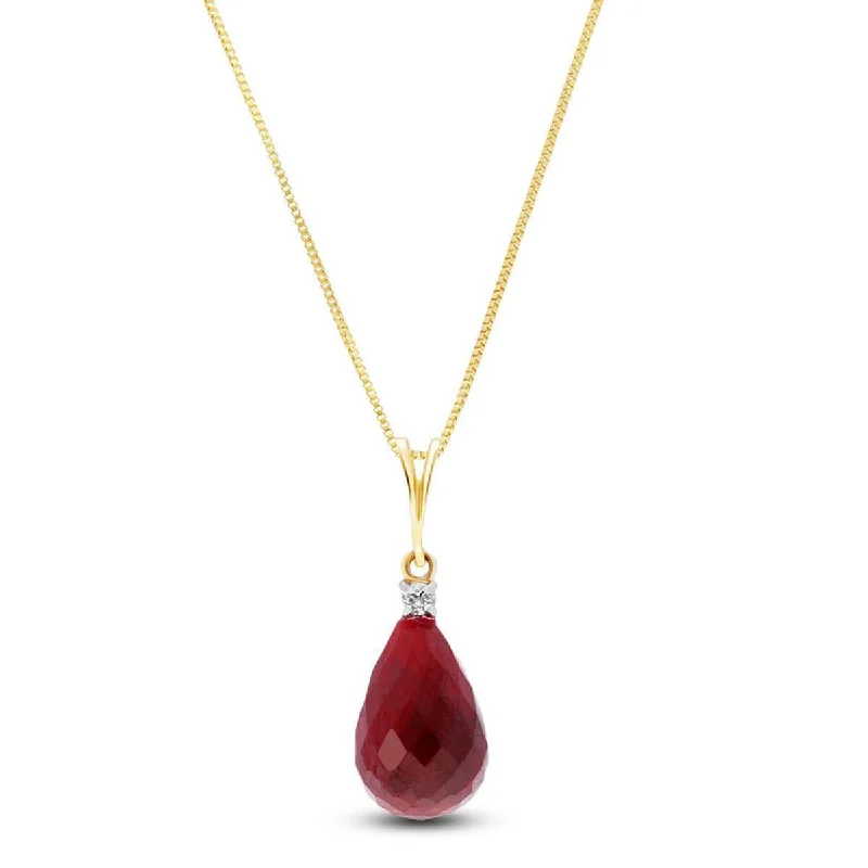 8.85 Carat 14K Solid Yellow Gold Dorothy Parker Ruby Diamond Necklace