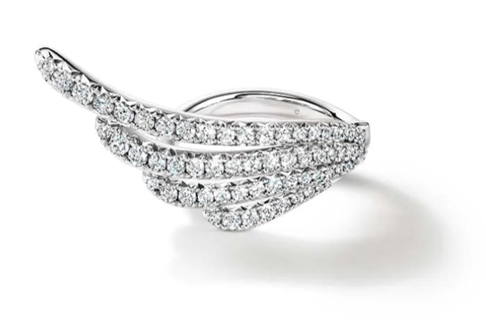 Hearts On Fire VELA French Cut Pavé Diamond Cocktail Ring in 18K White Gold