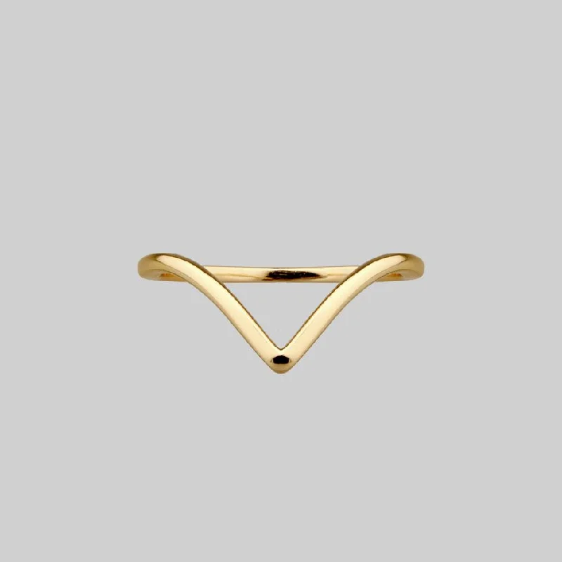 BIASED. Simple Chevron Gold Ring