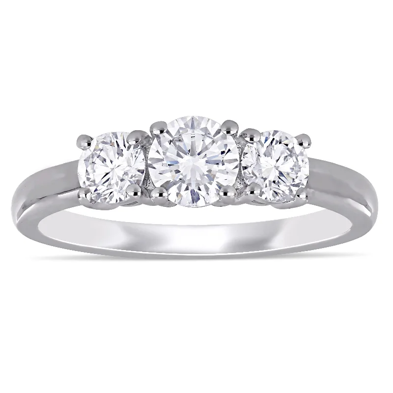 Created Forever 1ct TW Lab Grown Diamond 3-Stone Engagement Ring in 14k White Gold