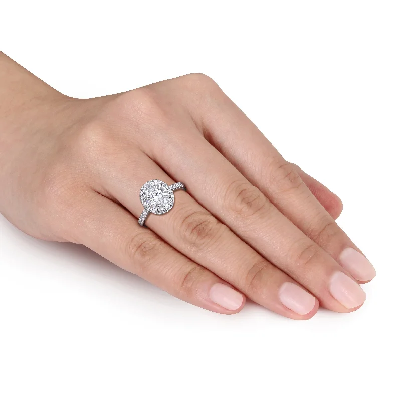 Created Forever 2 3/5 Oval Round-Cut Lab-Grown Diamond Halo Engagement Ring in 14k White Gold