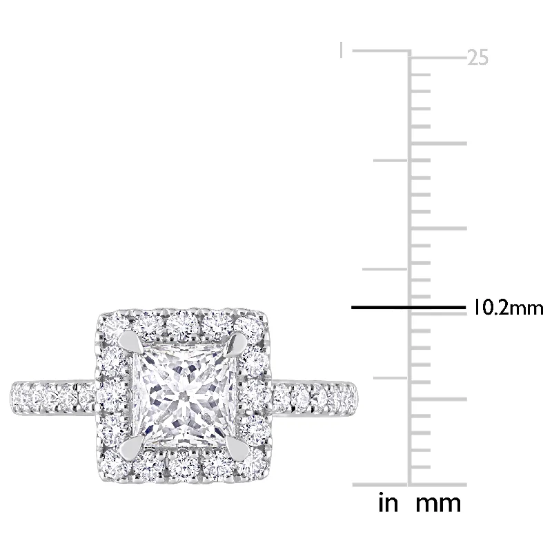 Created Forever 3 1/10ct TDW Emerald-Cut Lab-Grown Diamond Engagement Ring 14k White Gold