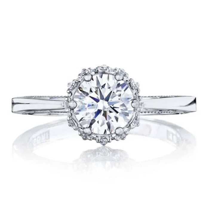 Tacori Sculpted Crescent Complete Engagement Ring in 18K White Gold