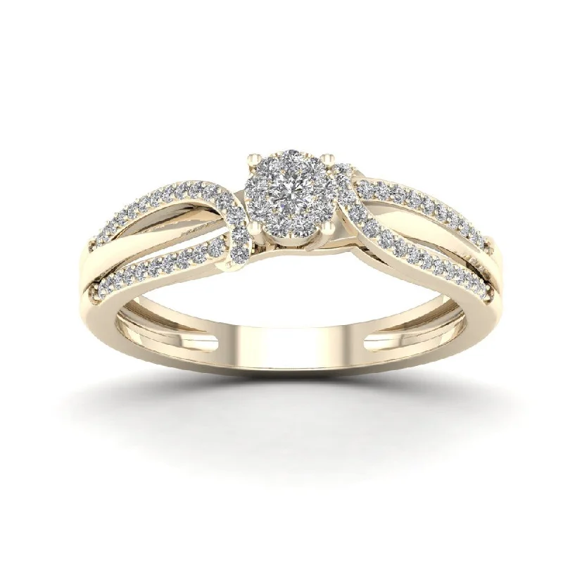 De Couer 1/5ct TDW Diamond Cluster Engagement Ring