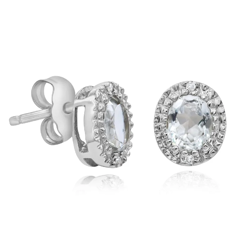 0.01ct Diamond and 0.67ct Green Amethyst Stud Earrings set in 14KT White Gold / EB2251G