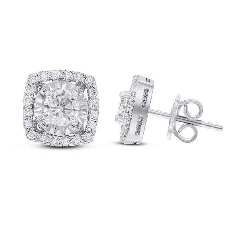 1.29ct Diamond Earrings set in 14KT White Gold / SC501