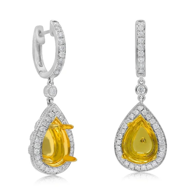 1.23ct Diamond Earrings set in 18KT White and Yellow Gold / EL372B