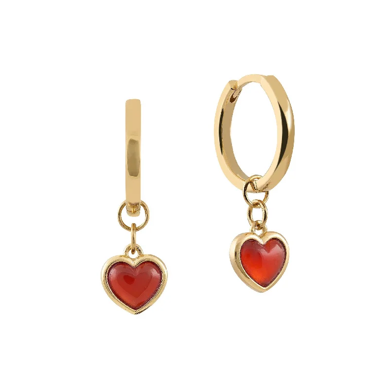 Heart Charm Bar Hoops