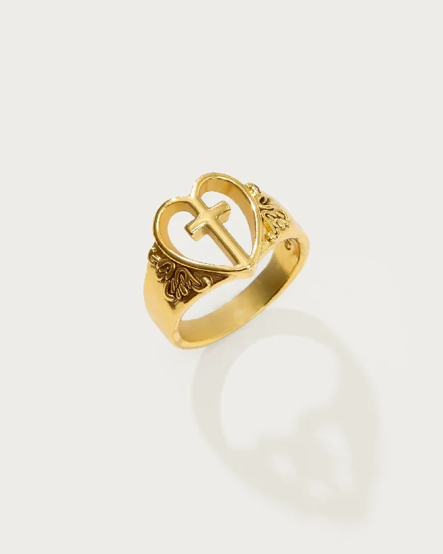 Creda Heart Cross Ring