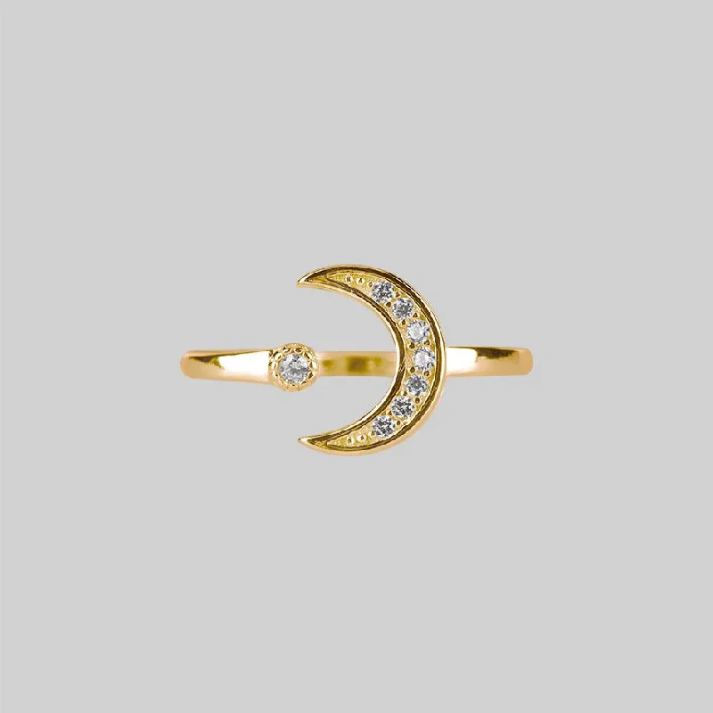 INDU. Moon & Star Gold Ring