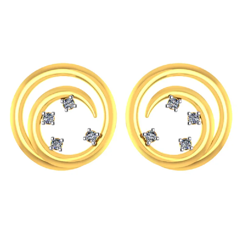 Lovely Minimal 14k Gold And Diamond Stud Earrings From Pc Chandra Diamond Collection