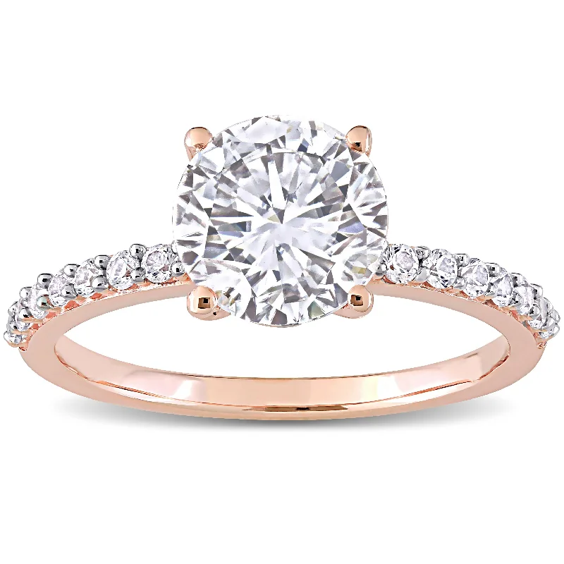 Miadora 10k Rose Gold 2 3/4ct TGW Created White Sapphire Solitaire Engagement Ring