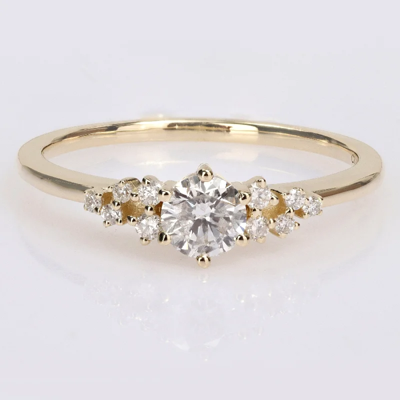 Miadora 10k Yellow Gold 1/2ct TDW Diamond Cluster Engagement Ring